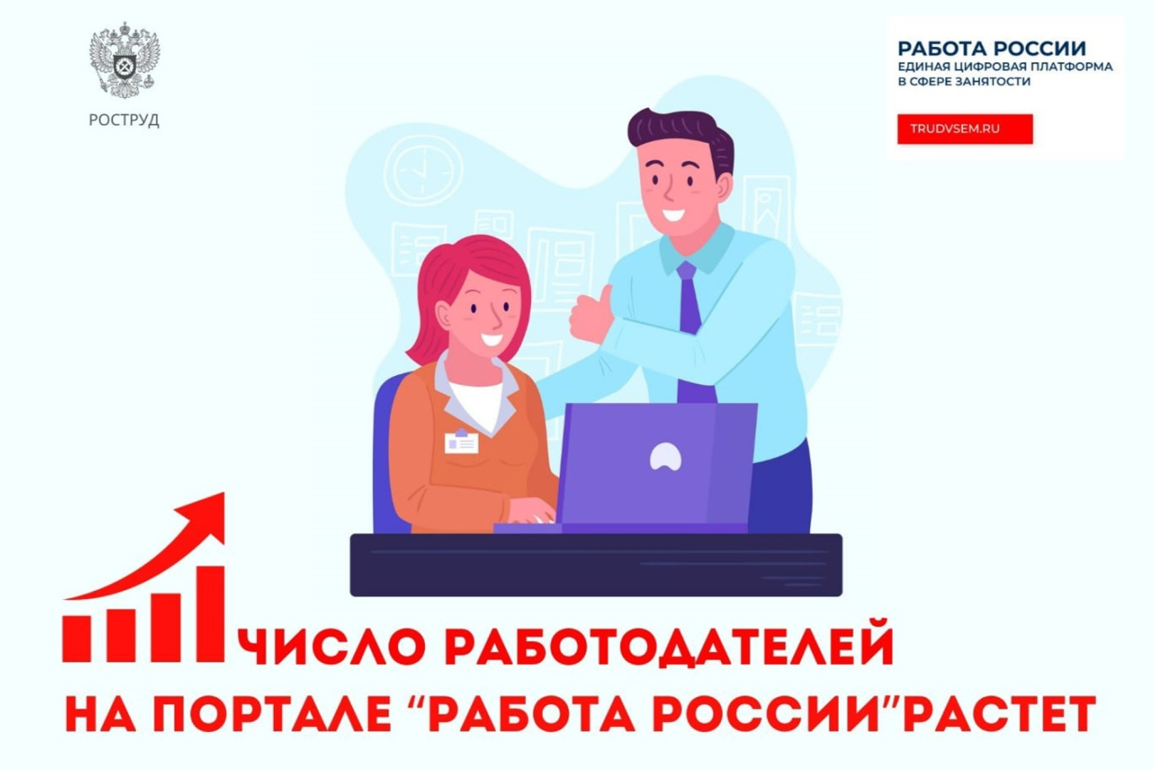 Более 50 тысяч работодателей присоединились к порталу «Работа России» с начала этого года